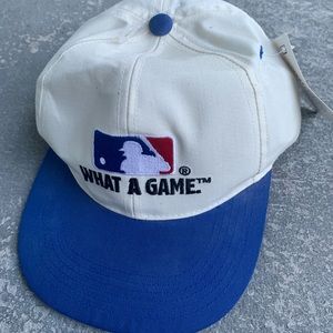 Vintage MLB 90s Baseball What A Game Hat For Youth